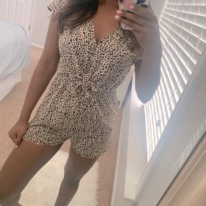 Cheetah Romper with Front Tie